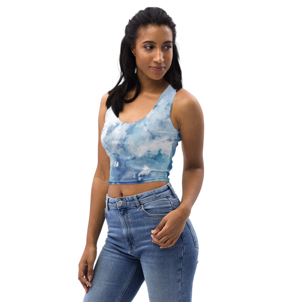 Blue_Cloud Fitted Crop Top