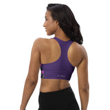 Women's Longline "Purple Flower" Sports Bra