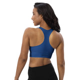 Women's "Dark_Cerulean" Box Longline Sports Bra