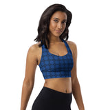 Women's "Dark_Cerulean" Box Longline Sports Bra