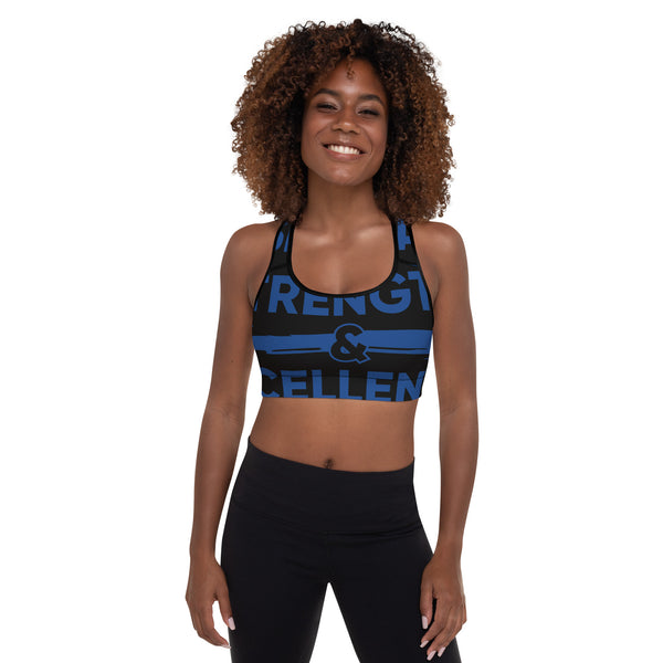 Perseverance Strength & Excellence Women's Padded Sports Bra