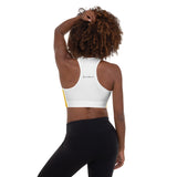 Women's Yellow White-back Padded Sports Bra