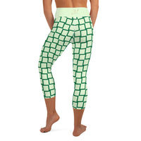 Women's Light-Green Maze Capri Leggings