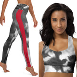 WaterColor "Red Stripe" Leggings