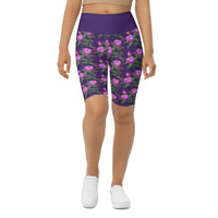 "Purple Flower" Biker Shorts