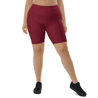 Women's "Burgundy" Biker Shorts