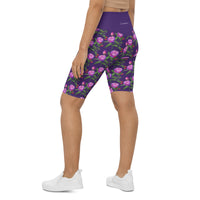 "Purple Flower" Biker Shorts