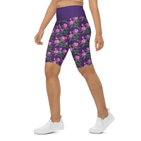 "Purple Flower" Biker Shorts