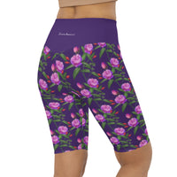 "Purple Flower" Biker Shorts