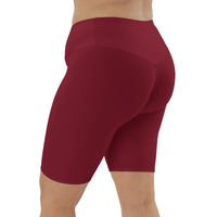 Women's "Burgundy" Biker Shorts