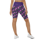 "Purple Flower" Biker Shorts