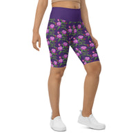 "Purple Flower" Biker Shorts