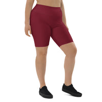 Women's "Burgundy" Biker Shorts