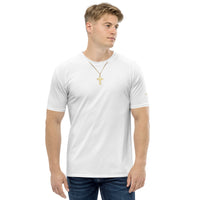 Men's "Gold" Resurrection Cross Tee' (White)
