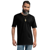 Men's "Gold" Resurrection Cross Tee' (Black)