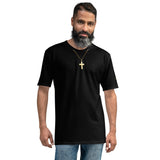 Men's "Gold" Resurrection Cross Tee' (Black)