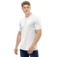 Men's "Gold" Resurrection Cross Tee' (White)
