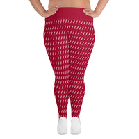 Women's CarmineStriped Plus Size Leggings
