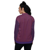 Women's "Purple" Checkered Bomber Jacket