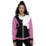 Women's Abstract Color-block Bomber Jacket