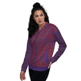 Women's "Purple" Checkered Bomber Jacket