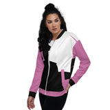 Women's Abstract Color-block Bomber Jacket