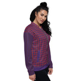 Women's "Purple" Checkered Bomber Jacket