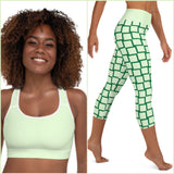 Women's Light-Green Maze Capri Leggings