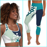 Women's Color-block Circle Capri Leggings