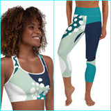Women's Color-block Circle Capri Leggings