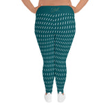 Women's TealStriped Plus Size Leggings