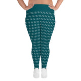 Women's TealStriped Plus Size Leggings
