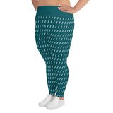 Women's TealStriped Plus Size Leggings