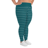Women's TealStriped Plus Size Leggings
