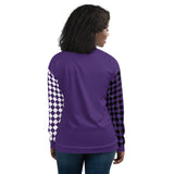 Women's "Purple & Black" Diamond Bomber Jacket