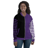Women's "Purple & Black" Diamond Bomber Jacket