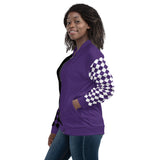 Women's "Purple & Black" Diamond Bomber Jacket
