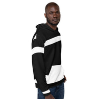 Men's White Color-block Hoodie