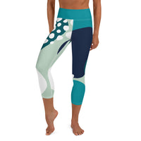 Women's Color-block Circle Capri Leggings