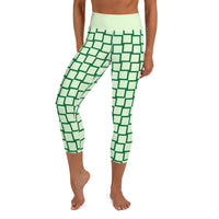 Women's Light-Green Maze Capri Leggings