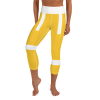 Women's White-Striped Capri Leggings