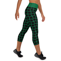 Women's Black Maze Capri Leggings